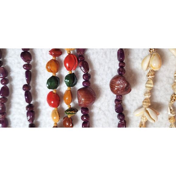 Vintage Hippie Necklace Lot Seeds Fruit Pits Nuts Tribal Shell Long Ethnic Q - Picture 9 of 11